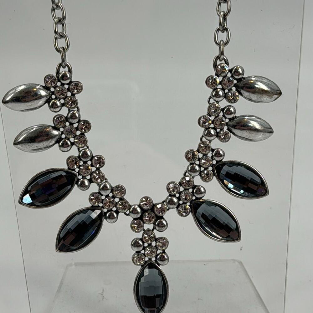 Large Grey And Silver Statement Necklace - image 2